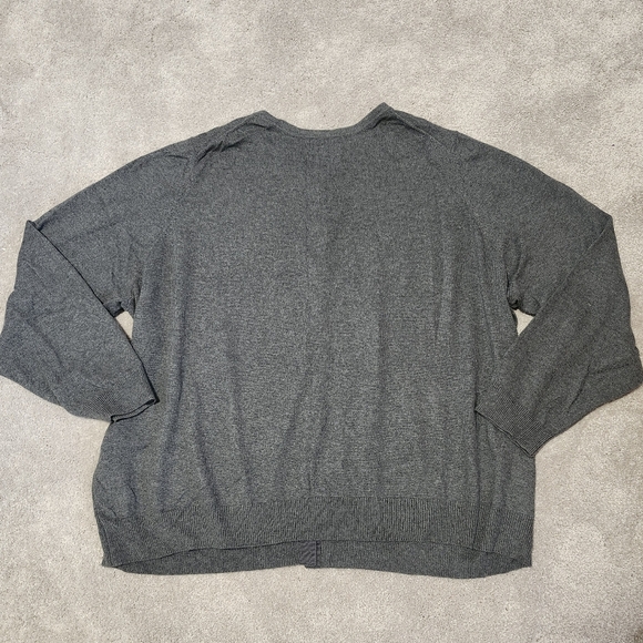 Lands End Women's Grey Cardigan Cotton/Cashmere Embroidered Size 3X - Picture 3 of 9